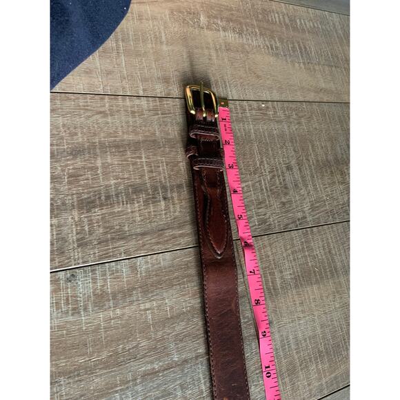 Brighton Womens Browns Leather Belt Cowboy Golden Buckle Size 32 - C13 main image 5